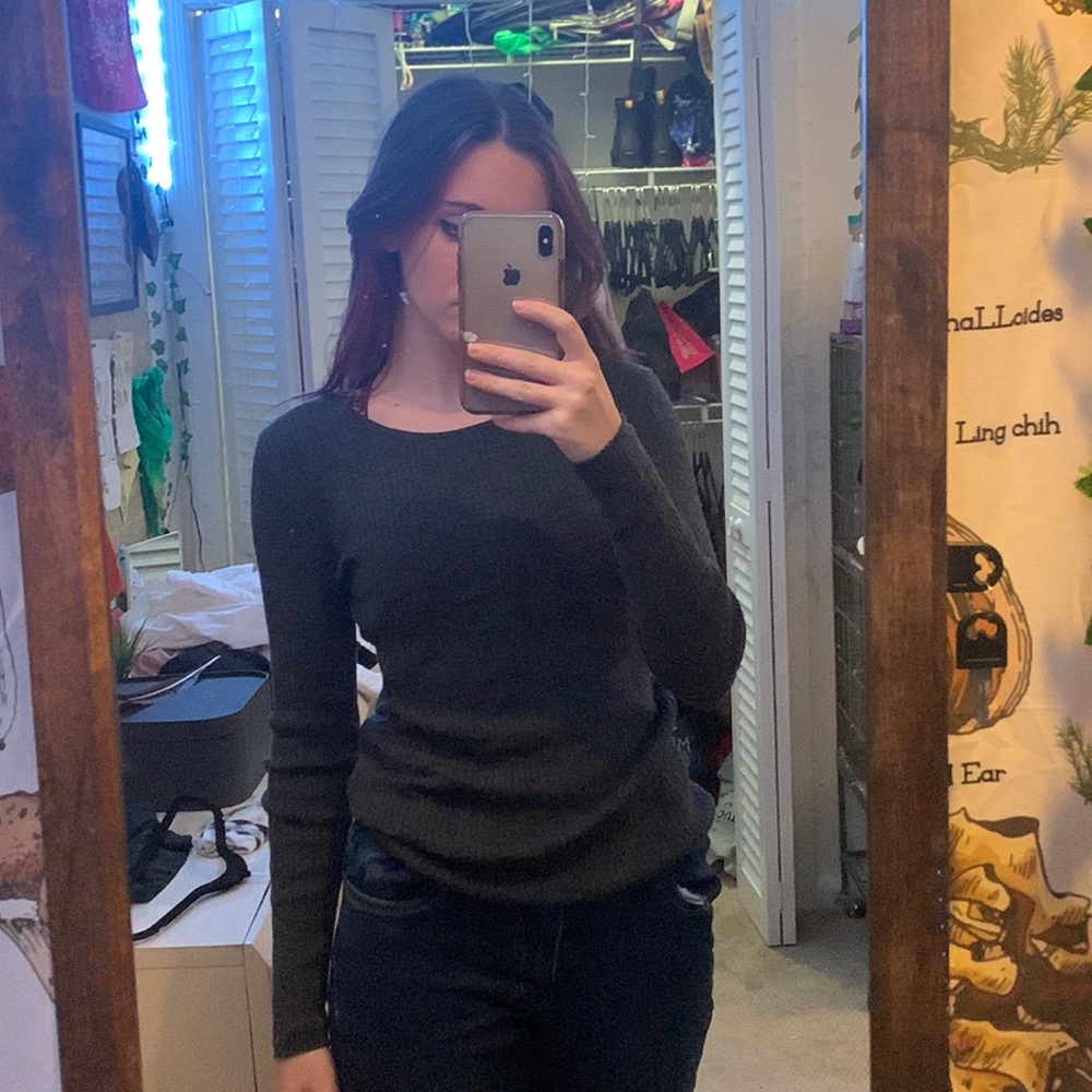 Gray wool sweater